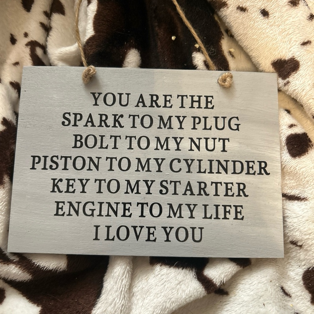 Inspirational mechanic love Hanging Sign